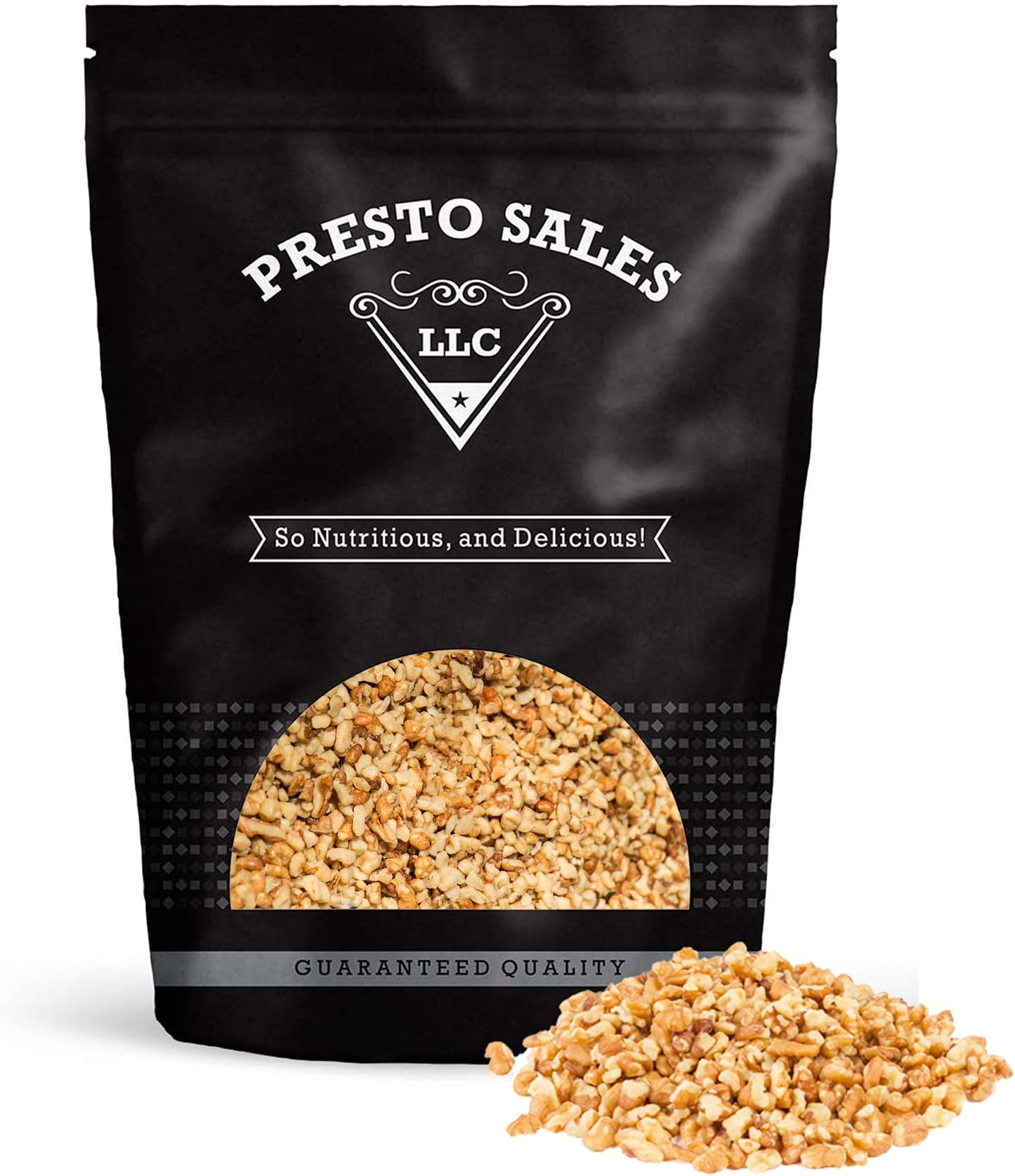 Walnuts, "New current fresh crop" Raw LIGHT color Chopped (5 lbs.) by Presto Sales LLC