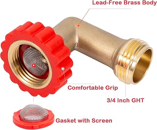 Miniatura 2 de Protector de manguera de latón sin plomo de 90 grados, adaptador de conexión giratoria rápida de 90, conector de rosca de tamaño de rosca de 34