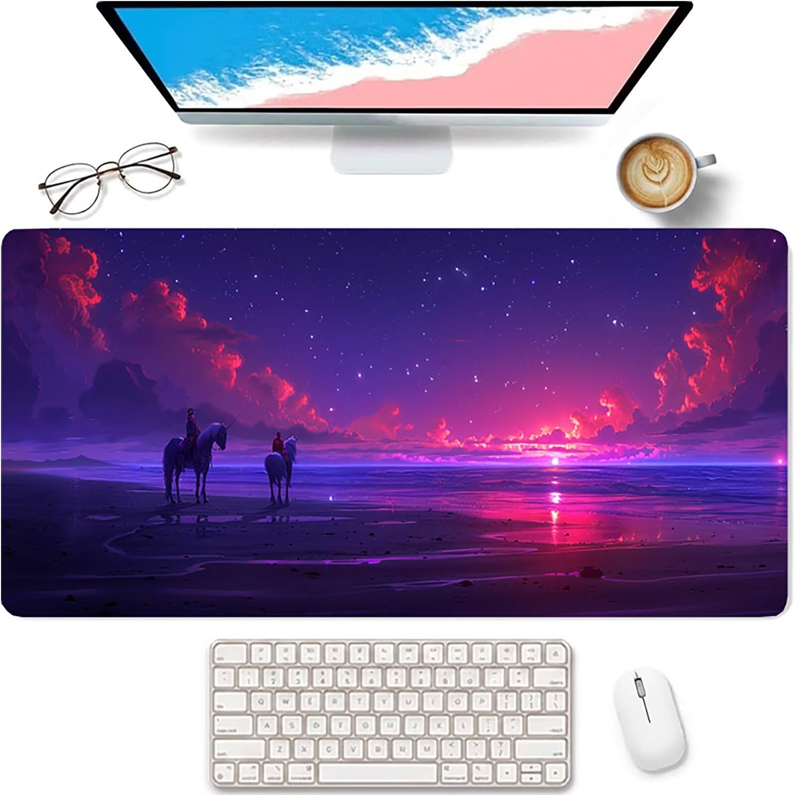 Fioletowa podkładka pod mysz XXL 1600x800x3mm, duża podkładka pod mysz dla