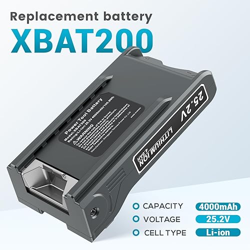 Miniatura 2 de XBAT200 25.2V 4000mAh Batería de litio de repuesto para Shark 25.2V XBA-T200 compatible con Shark ION Rocket IONFlex ION F80 IONFlex 2X IF200 IF250