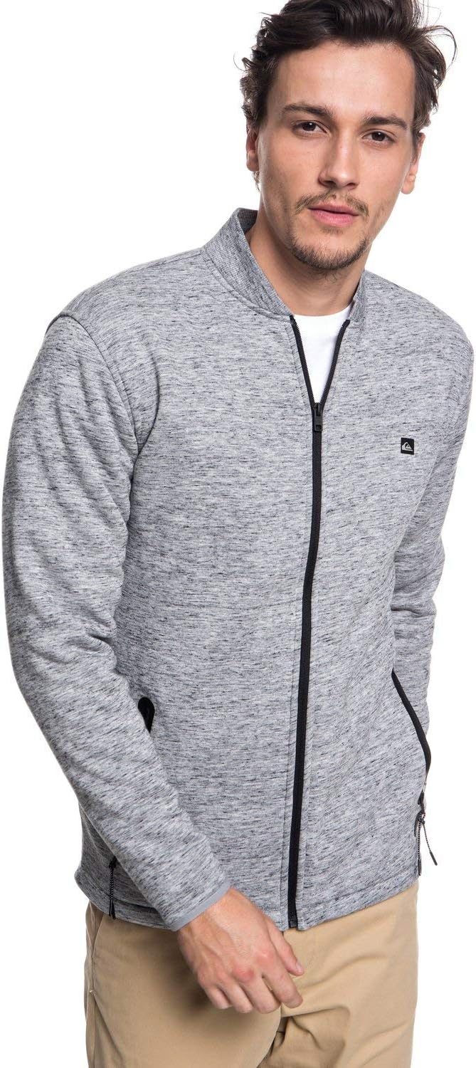 Quiksilver Men's KUROW Sherpa Bomber Jacket, Light Grey Heather, XL at