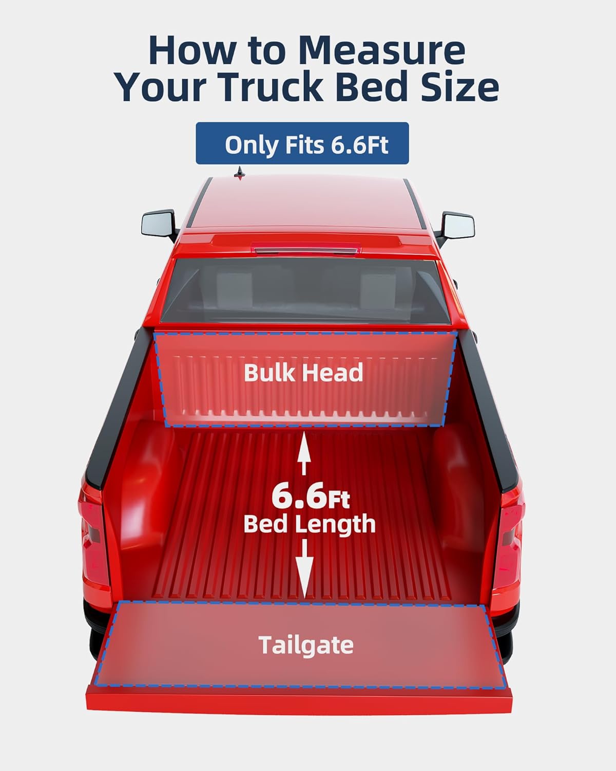 KYBOLT Soft Qaud Fold Truck Bed Tonneau Cover for 2019 2020 2021 2022 2023 2024 Chevy Silverado/GMC Sierra 1500(Excl.2019 1500LD&Limited),Soft Rolling up Pickup Bed Cover,6.6 ft Bed,Fleetside