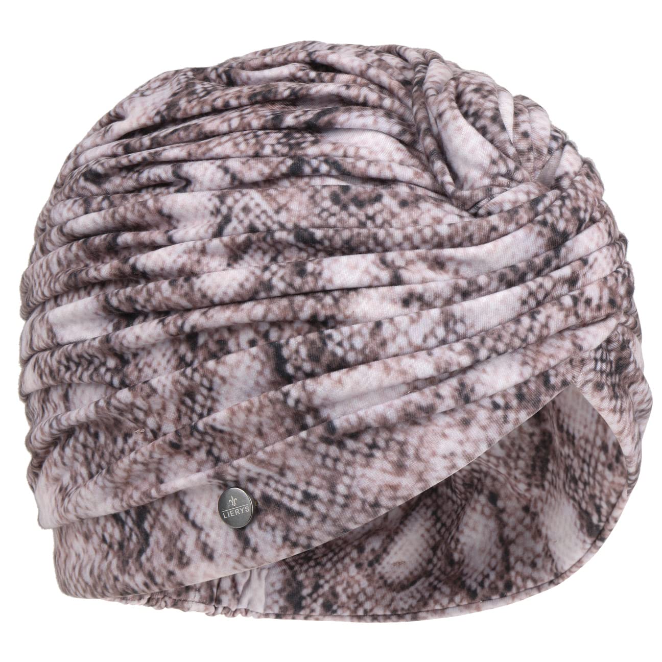 LIERYS Turbante Snake Print Donna - Made in The EU Cotone Fazzoletto da Testa con Fodera Estate Primavera/Estate
