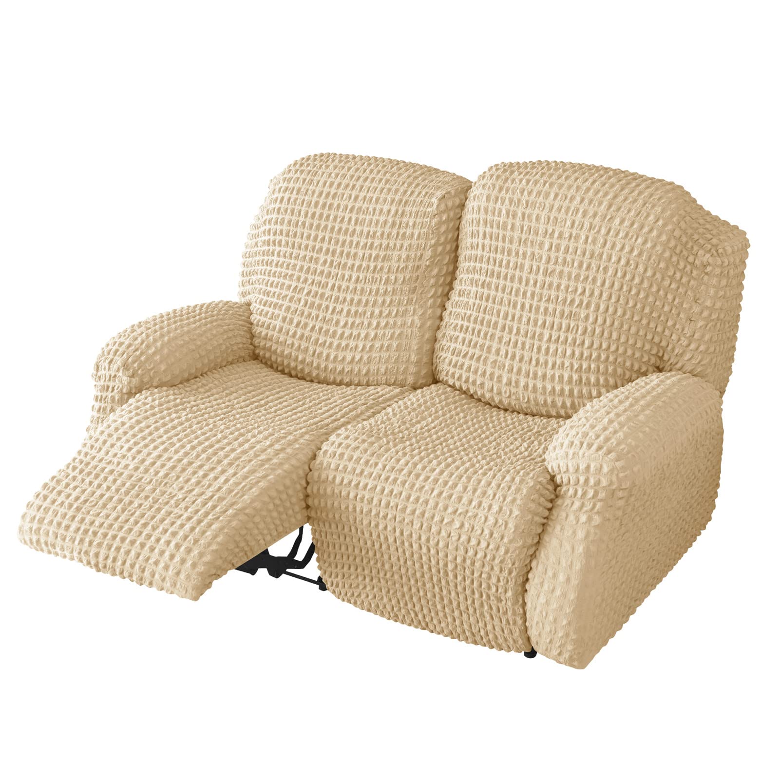 Housse de canapé inclinable 2 places extensible coloris kaki