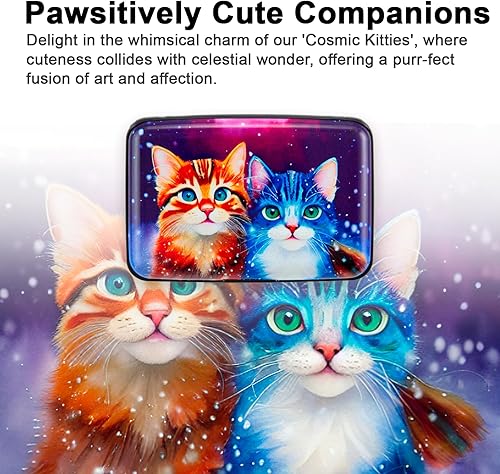 Miniatura 7 de Porta tarjetas de crédito pequeño con bloqueo RFID, cartera metálica delgada, mini, de aluminio, funda dura para mujeres y hombres