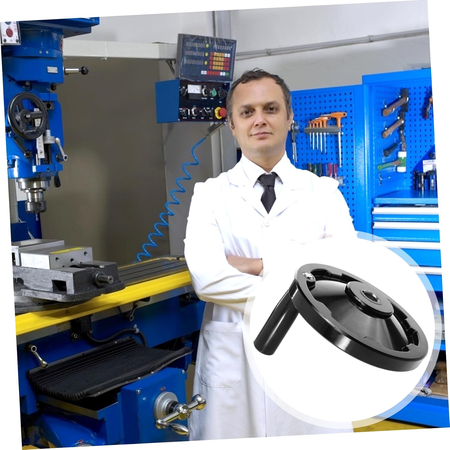 SOLUSTRE Round Hand Wheel Handle Hand Revolving Wheel for Machining Woodworking and Food Equipment High Mechanical Strength and Temperature Resistance Easy Assembly