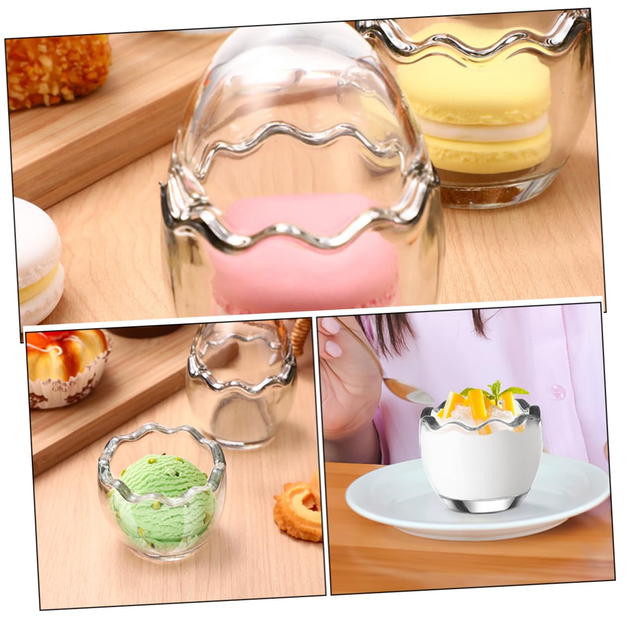 PRETYZOOM 4 Piezas taza de budín de vidrio vasos para postres cristal vasitos para postres cristal Envase yogurt Vaso yogurt vidrio taza de pastel tazas de budín transparentes