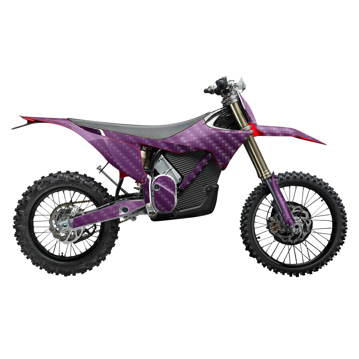 Carbon Fiber Stark Varg MX 2023-2025 Graphics Kit Wrap - Solid Purple - Varg MX Skin - Premium 3M Vinyl Protective Wrap Decal Cover - Easy to Apply | Crafted in The USA by MightySkins
