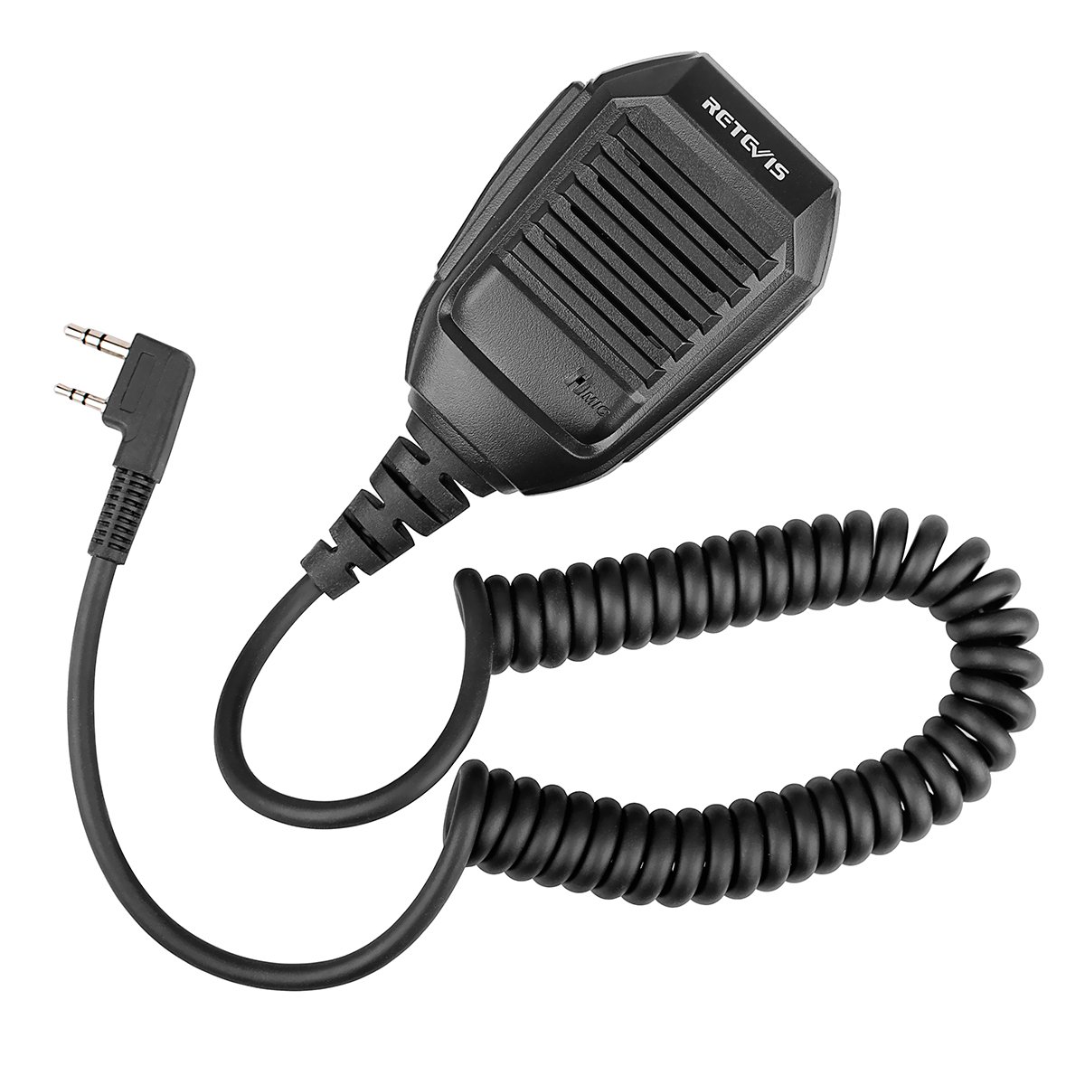 Retevis Talkie Walkie Haut-Parleur Microphone, 2 Pin Éloigné Épaule Microphone Compatible avec BF-888S baofeng uv-5r BF-88E RT24 RT27 RT22 RT28 RT618 RT619 (1 pcs)