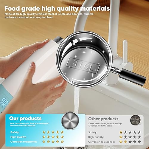 Miniatura 6 de Calentador de biberones portátil para viajes, calentador de leche para bebés, calentamiento rápido, modos preestablecidos, control preciso de