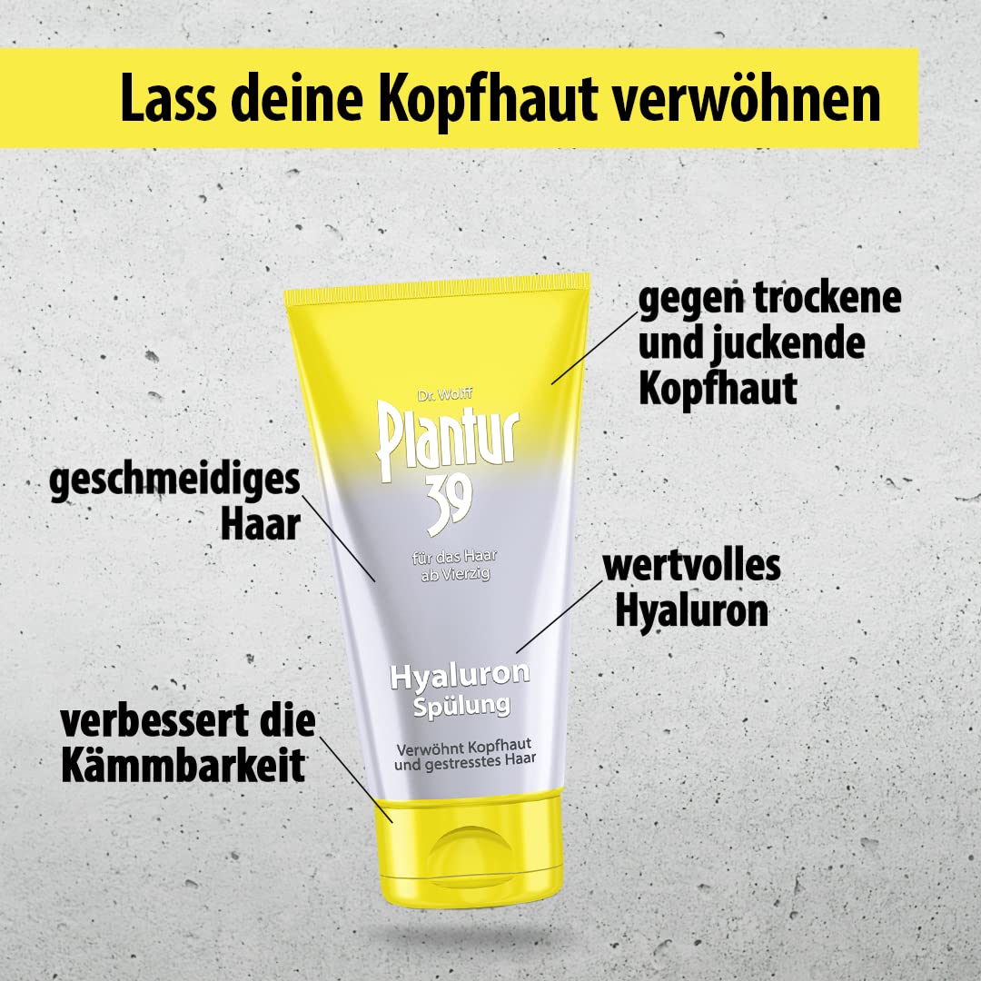 Plantur 39 Hyaluron-Spülung 2 x 150 ml - verwöhnt die Kopfhaut und gestresstes Haar | Gegen menopausalen Haarausfall