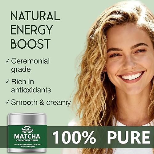 Miniatura 5 de Polvo de té verde matcha de grado ceremonial, té verde en polvo premium de primera cosecha – 100% puro té matcha, vegano, sin gluten, sin azúcar y