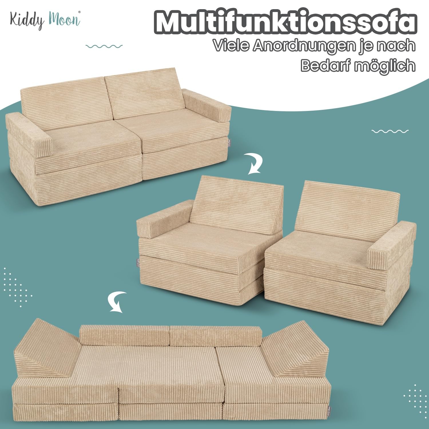 KiddyMoon Kindersofa Aufklappen Aus Schaumstoff Spielsofa Für Kinder Schlafsofa Kindersessel Kinder Couch Kinder Sofa Für Kinderzimmer Kindercouch Faltmatratze Matratzen, Violett