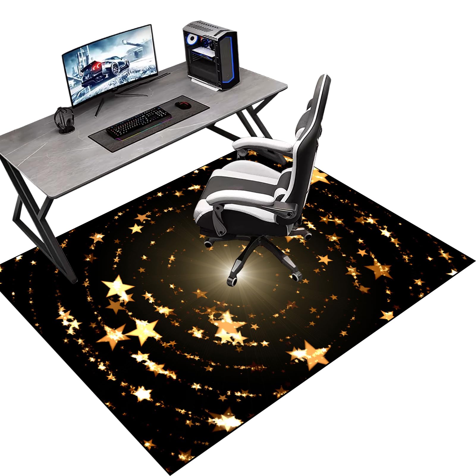 180 x 230 cm Gaming Chair Mat Non-Slip Protective, Office Carpet Protector Chair Mat, Floor Protector for Office Chair, Office Chair Mat for Hardwood Floor, Multi-Purpose Hard Floor Protection Mat