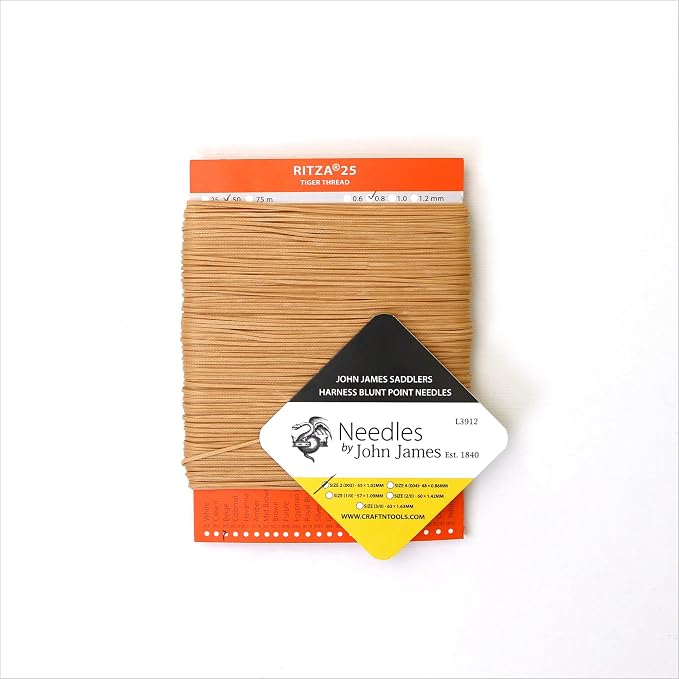 Hilo Ritza 25 Tiger Beige 1.0mm 50 metros para cuero miniatura 3