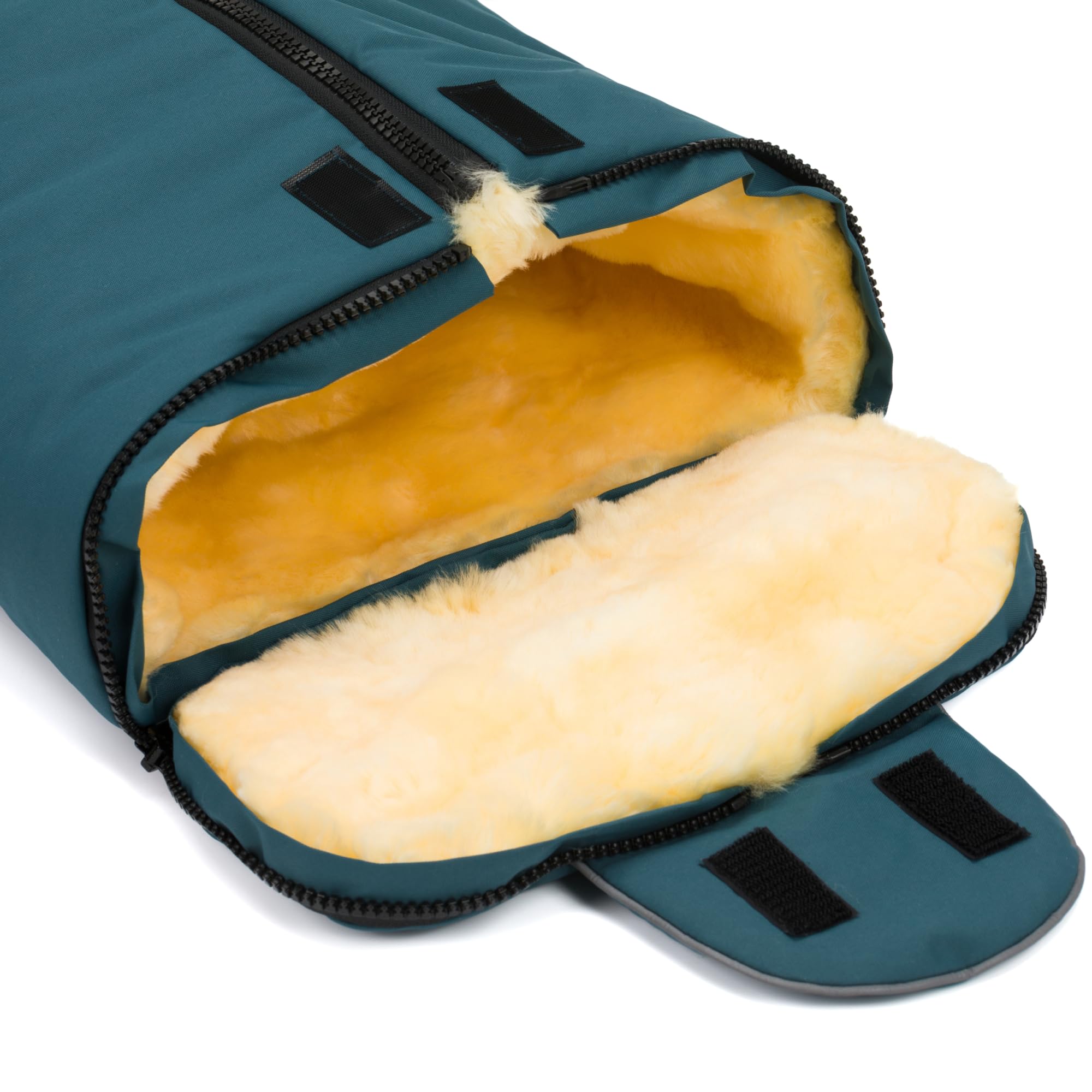 Fillikid Baby Fußsack Pamir & Windel Blaubär | Winterfußsack für Kinder | Lammfellfußsack für Babyschale, Kinderwagen & Buggy | warmer Fußsack mit echtem Lammfell | ab Geburt