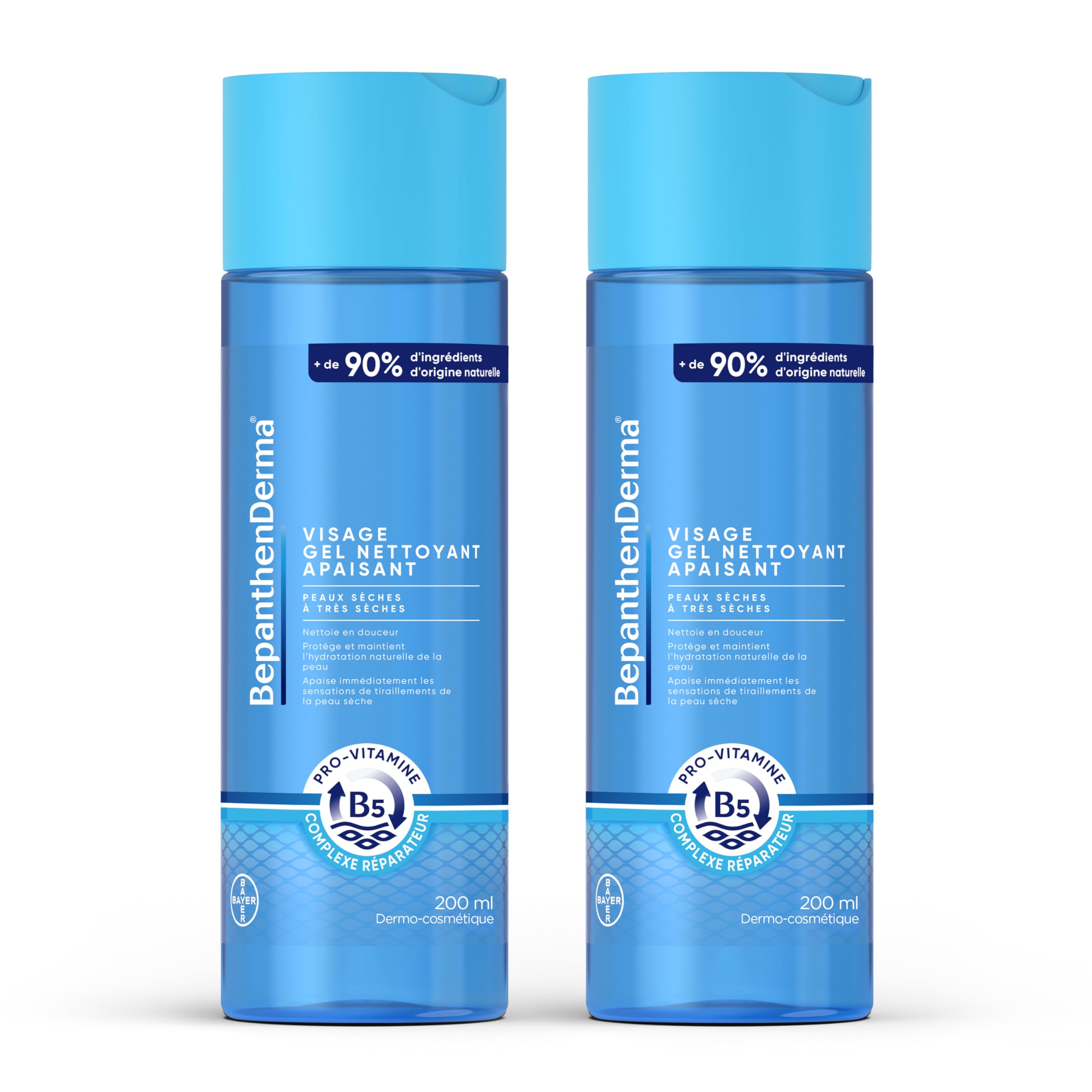 Gel Nettoyant Visage Hydratant Bepanthen Derma - 2x200 ml