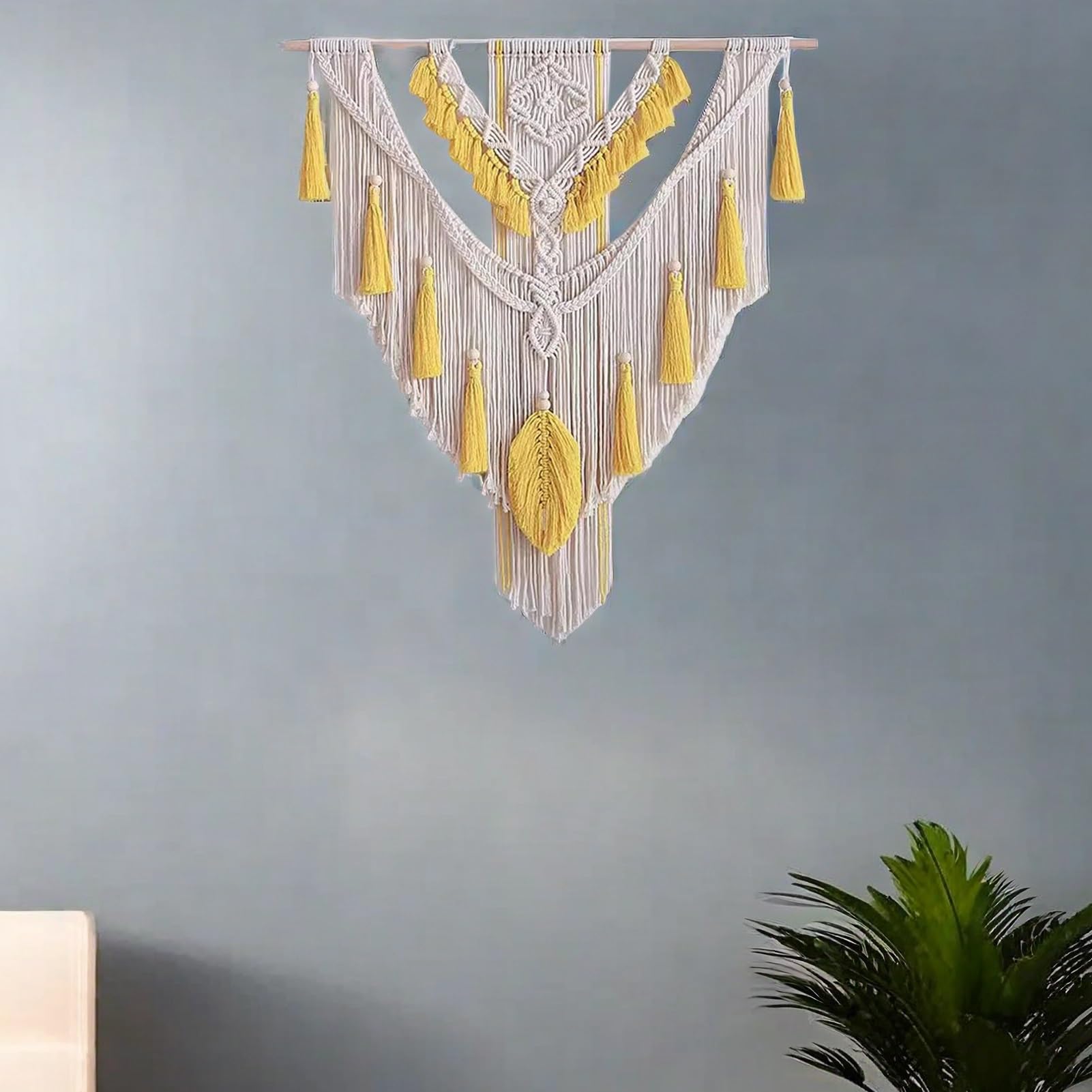 Rideaux en macramé Tentures Murales Rideaux en Macramé, Toile De Fond De Mariage en Macramé De Coton, Longue Tenture Murale en Macramé, Assemblage Facile