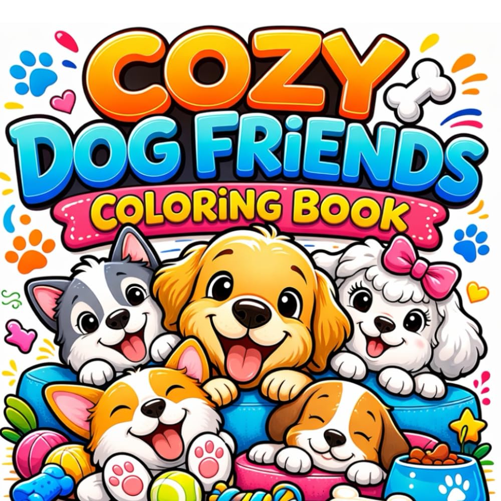 Cozy Dog Friends: Cute Dogs Coloring Book for Kids Ages 4–8 (Cute Little World Coloring Book Series)
