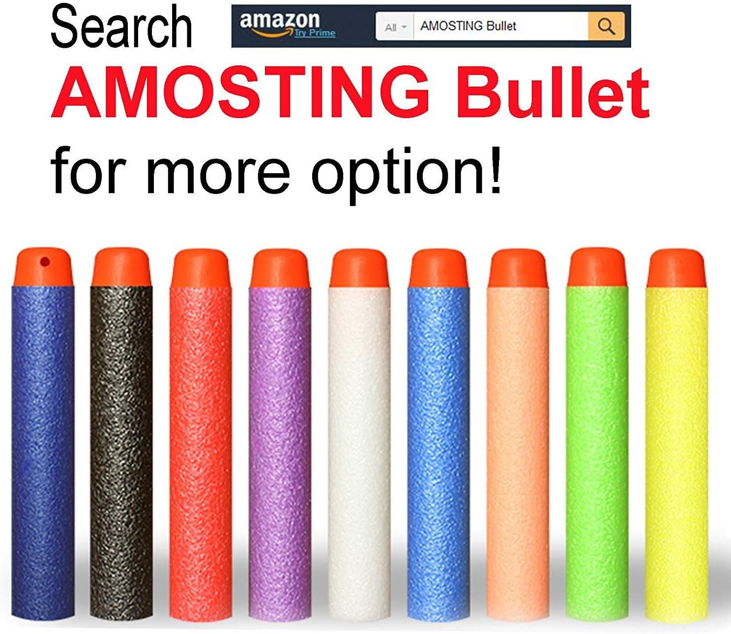 AMOSTING 100Pcs Refill Darts + 1000Pcs Refill Darts for Nerf Modulus Guns N Strike Elite Glow at The Dark Bulk Bullets Pack - White