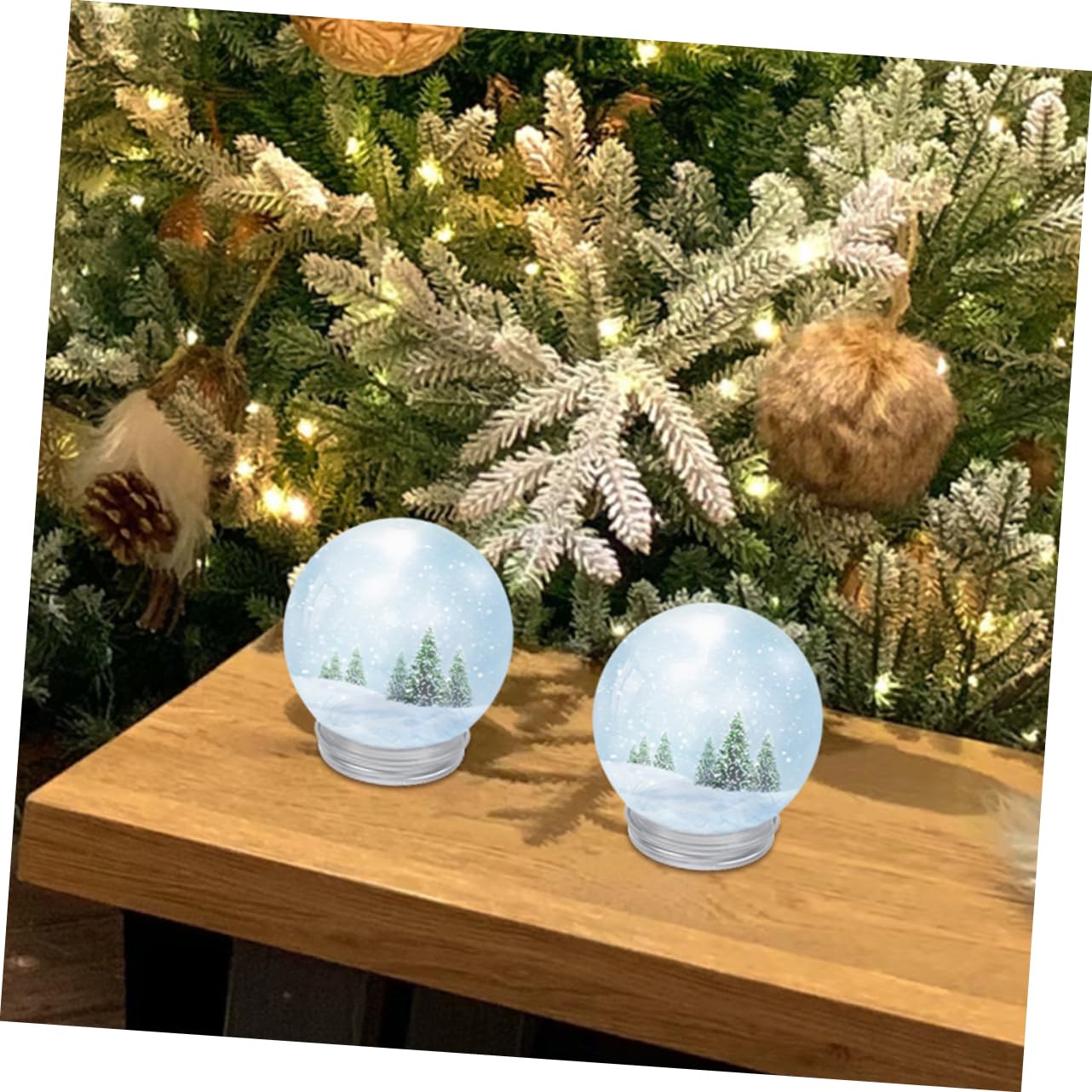 Homoyoyo 12piezas Bolas de Nieve Navideñas Globos de Agua de Plástico Transparente Bolas de Vacía Rellenable para Manualidades Decoración de Hogar Oficina Fiestas de Navidad y Cumpleaños