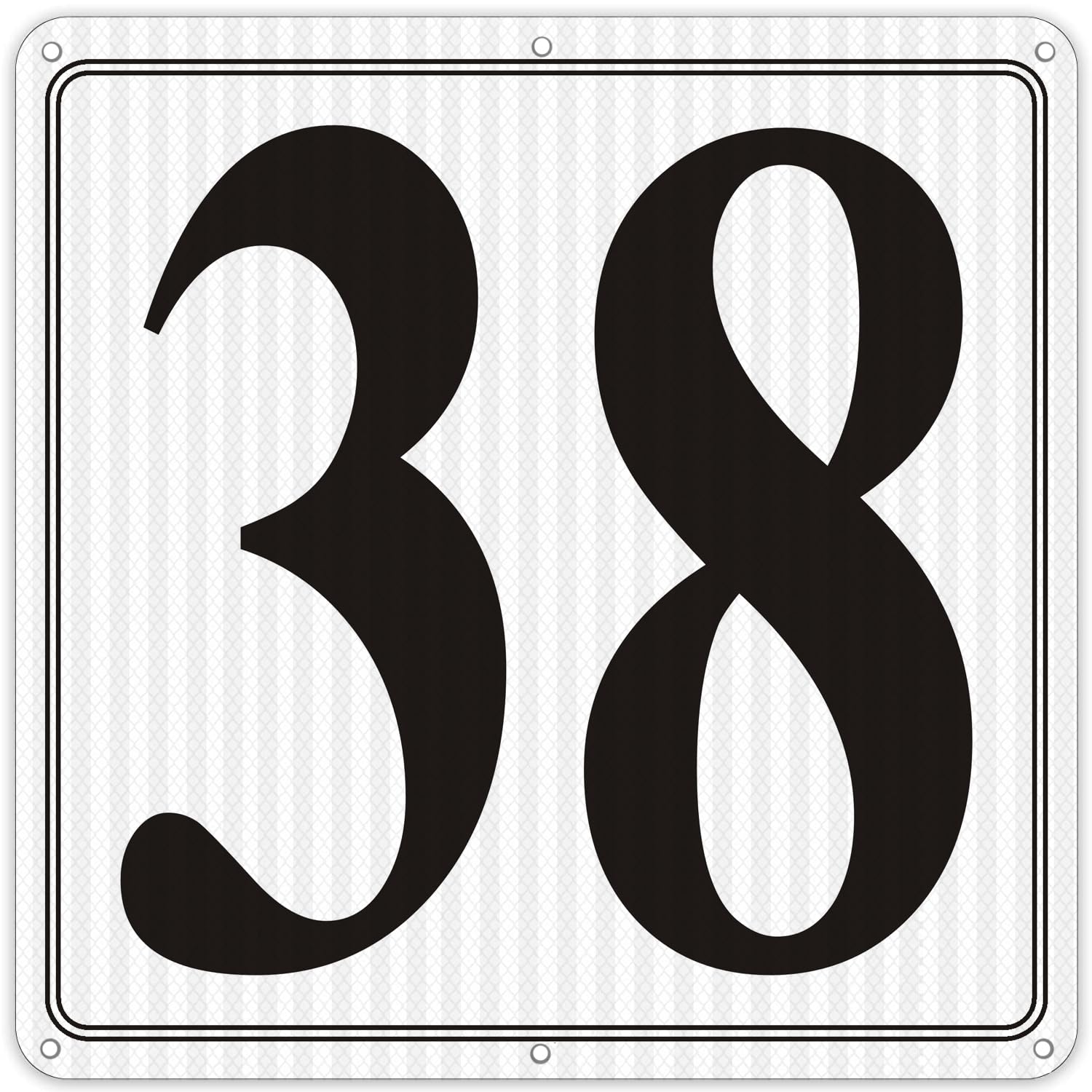 i-CowFun Premium Reflective Metal Number Signs 38 - Aluminum 12" X 12" Parking Spot Numbered Signs Outdoor, Large, for Floor, Dock, Court, Aisle,