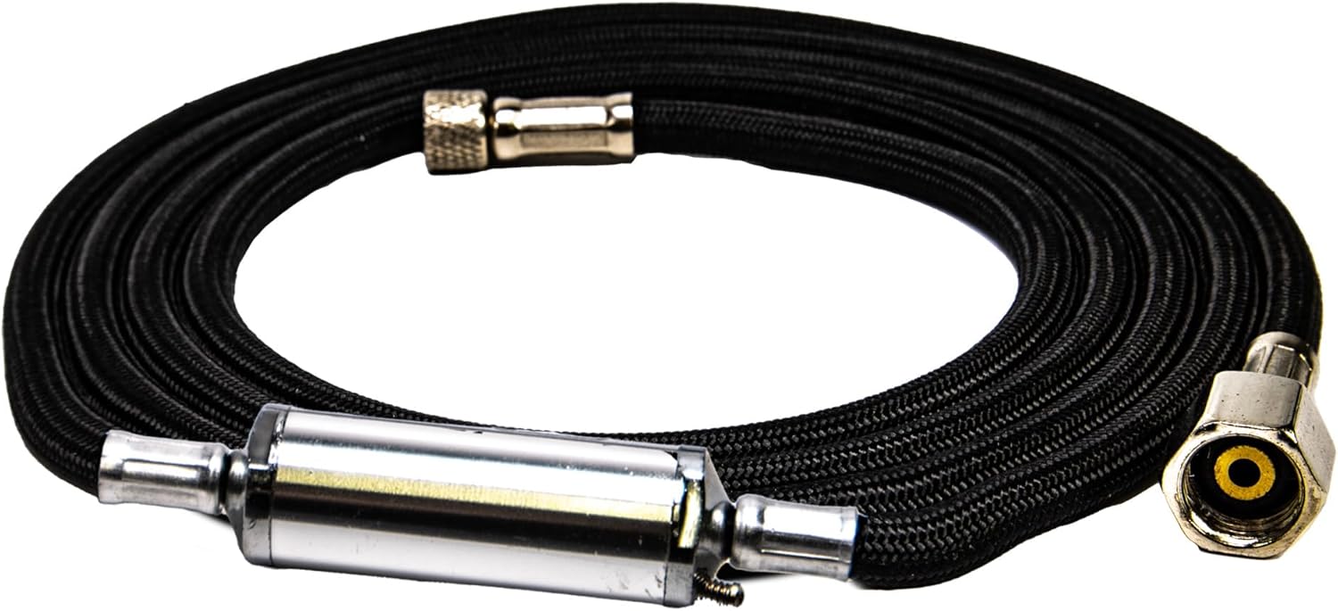 NO-NAME Brand 1/8" - 1/8" Braided Air Hose with Built-In Moisture Trap Filter (3m)