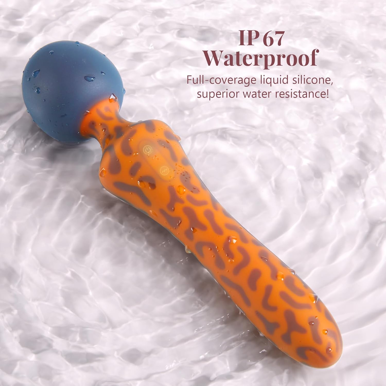 Vibrator Wand Dildo Sex Toys - 9.08" Leopard Dual-Headed Vibe for Clit，G Spot，Glans, Full-Body Pleasure Stimulator with 10 * 10 Vibration, Soft Liquid Silicone Massager Adult Toy for Women Men Couple