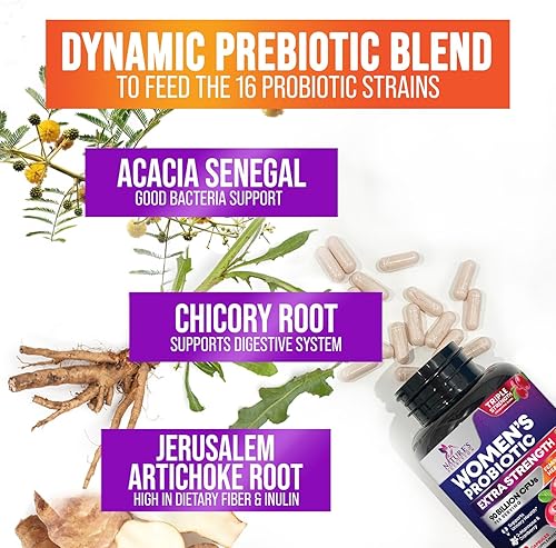 Miniatura 6 de Probióticos para mujeres, 90 mil millones de UFC, 16 cepas probióticas con arándano, probióticos vaginales con prebióticos PH, digestivo, UT, inmune