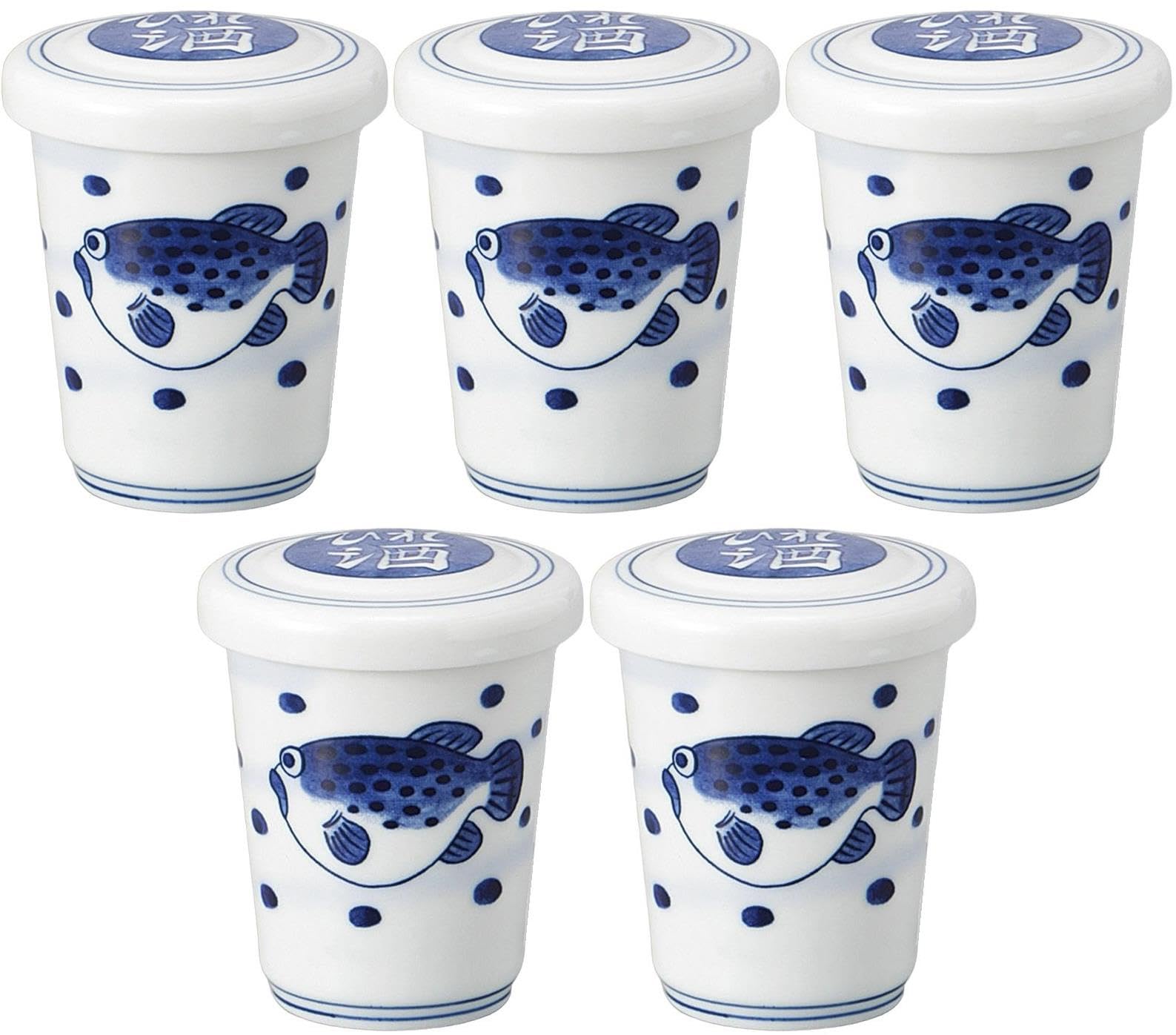ふぐひれ酒カップ5個、竹製カバー5個、新品、未使用 Amazon.co.jp: 5個セット ひれ酒ふぐ （小） [6.5×9cm約145cc] 【ヒレ