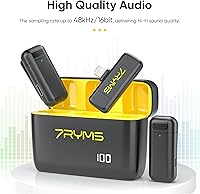 Vista 2 de 7RYMS Rimo S1 MFi - Micrófono inalámbrico Lavalier para iPhone, micrófono con cancelación de ruido con funda de carga, batería de 8 horas, mini