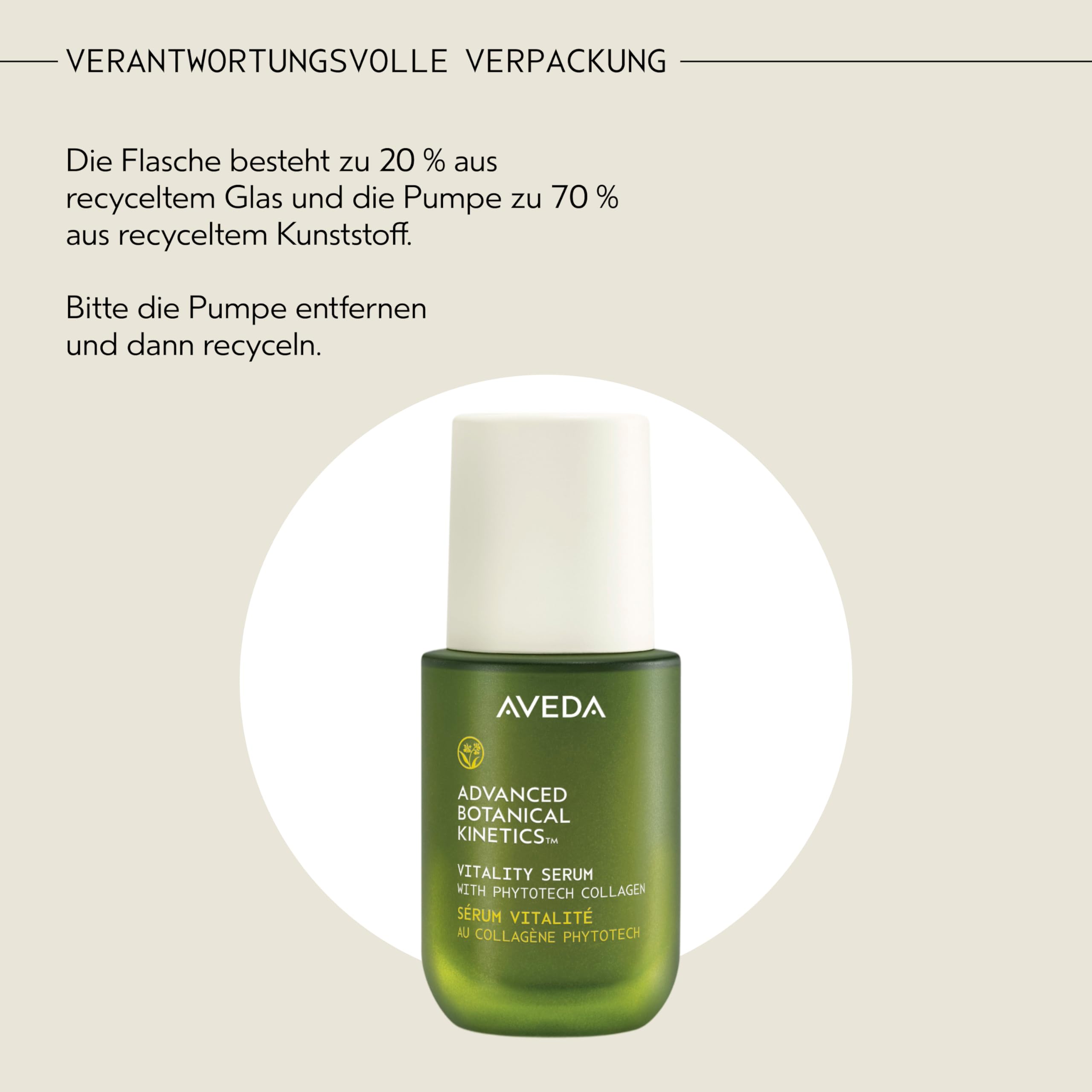 Aveda Botanical Kinetics™ Vitality Serum 30 ml | Anti-Aging Gesichtsserum | Mildert sichtbar feine Linien & Falten | Für alle Hauttypen