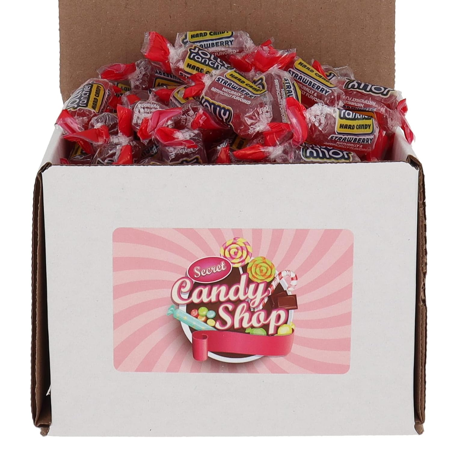 SECRET CANDY SHOP Jolly Rancher Flavor Hard Candy Bulk in Box (Individually Wrapped) (Strawberry, 1lb)