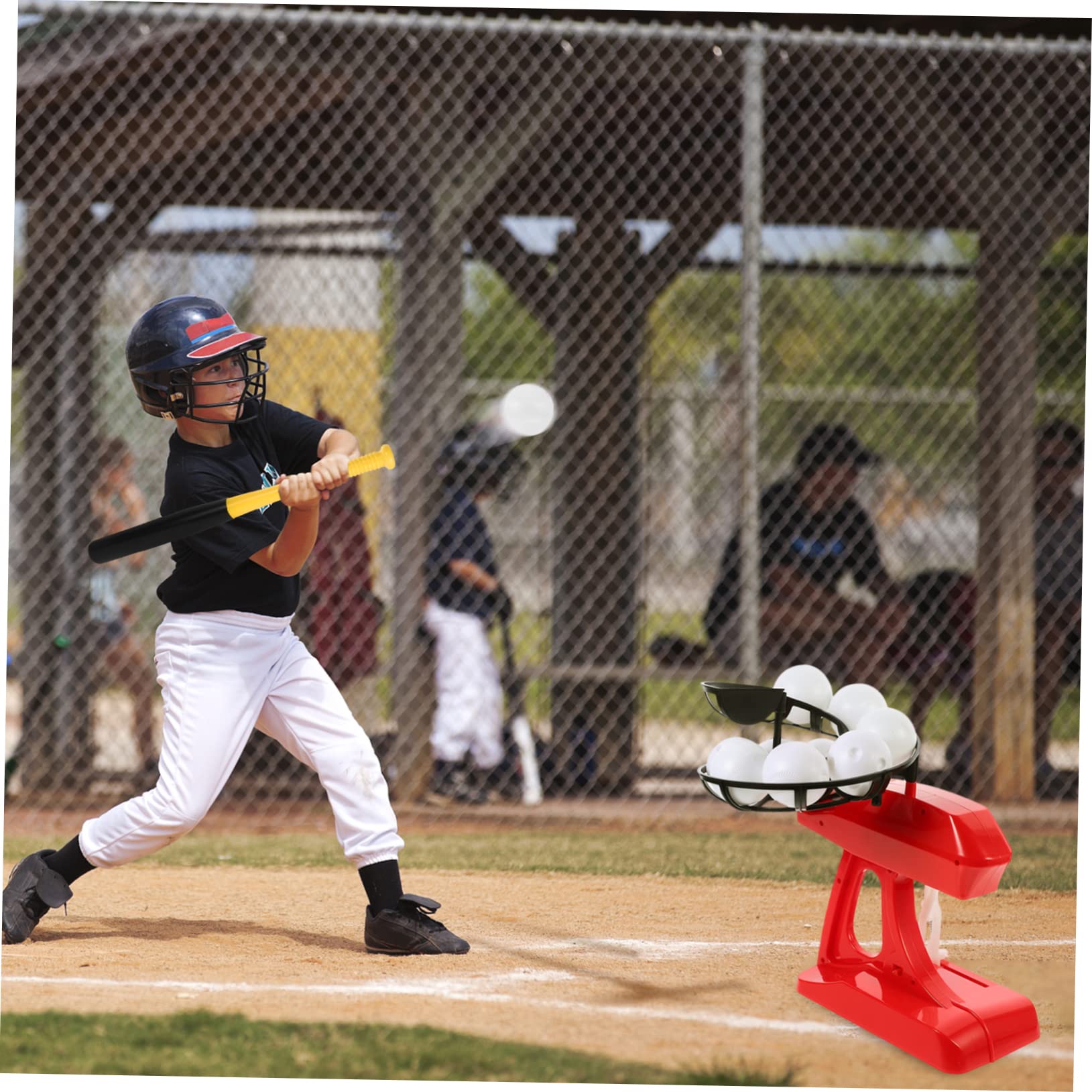 Hemobllo Machine à Balles de Baseball Automatique Lanceur de Balles Favorisant Le Développement en Plastique Rouge Couleur Aléatoire pour Garçon et Filles pour Entraînement en Extérieur