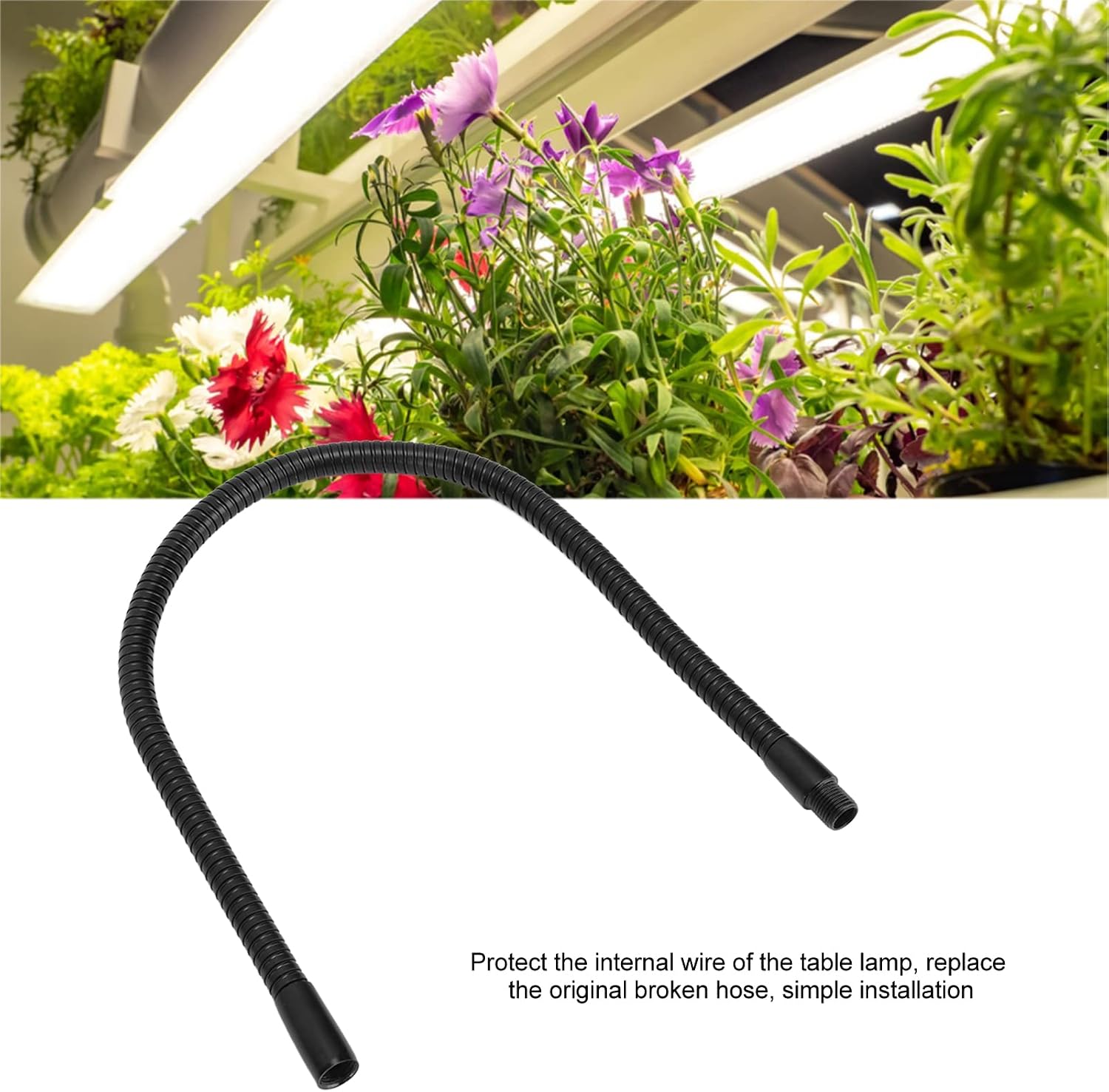 Horoper 4 Pcs Gooseneck Lamp Hose, 10mm Caliber Aluminium 360 Degrees Flexible Table Desk Lamp Hose Lighting Fittings for DIY Desk Lamps Plant Lights(45cm)