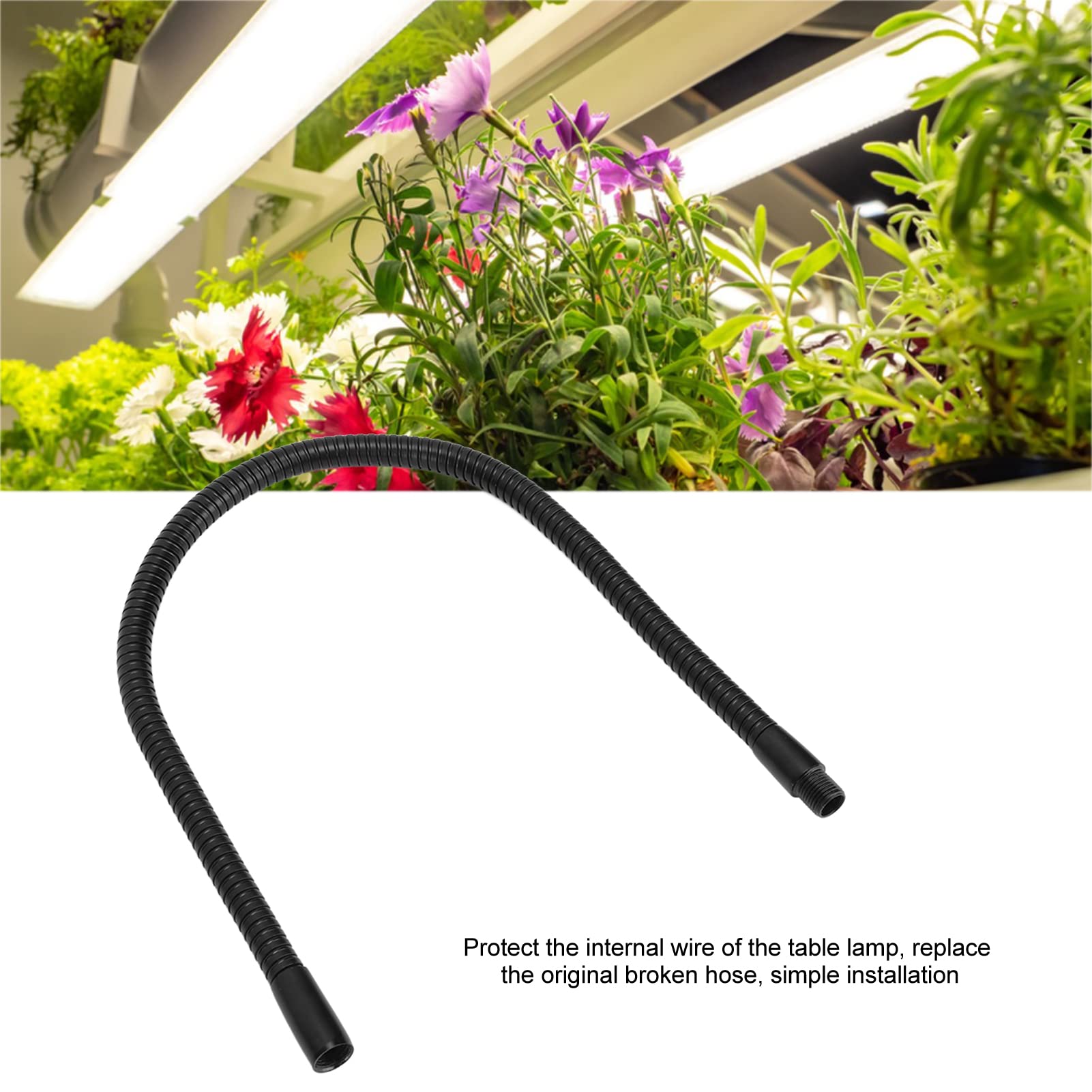 HEEPDD Tubo Flessibile per Lampada a Collo di Cigno da 4 Pezzi 10 Mm Tubo Flessibile per Lampada Regolabile Calibro Universale Raccordo per Illuminazione in Alluminio Resistente (45 cm)