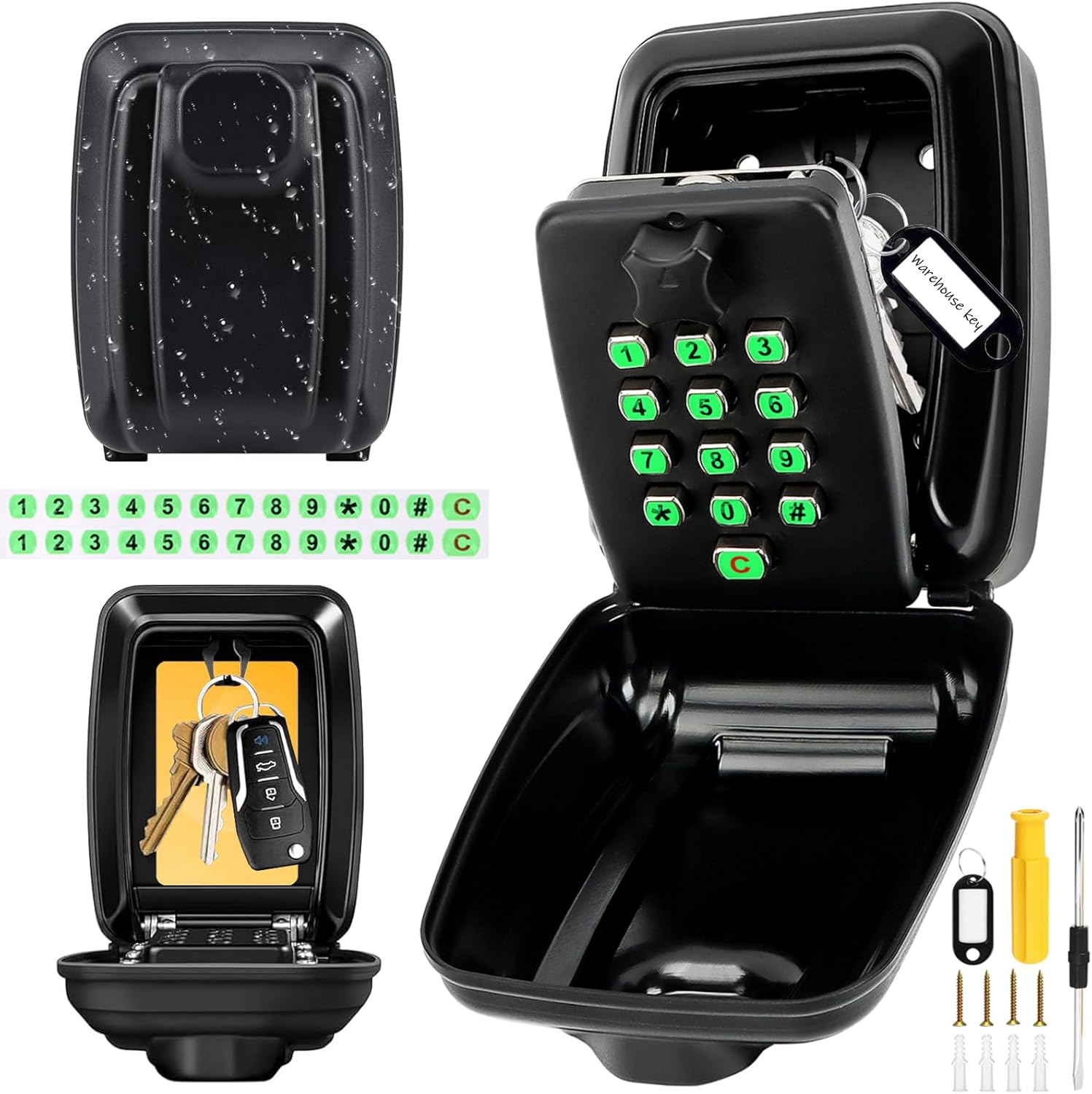 Police Approved Wall Mounted Key Safe with Illuminated Button Stickers ...