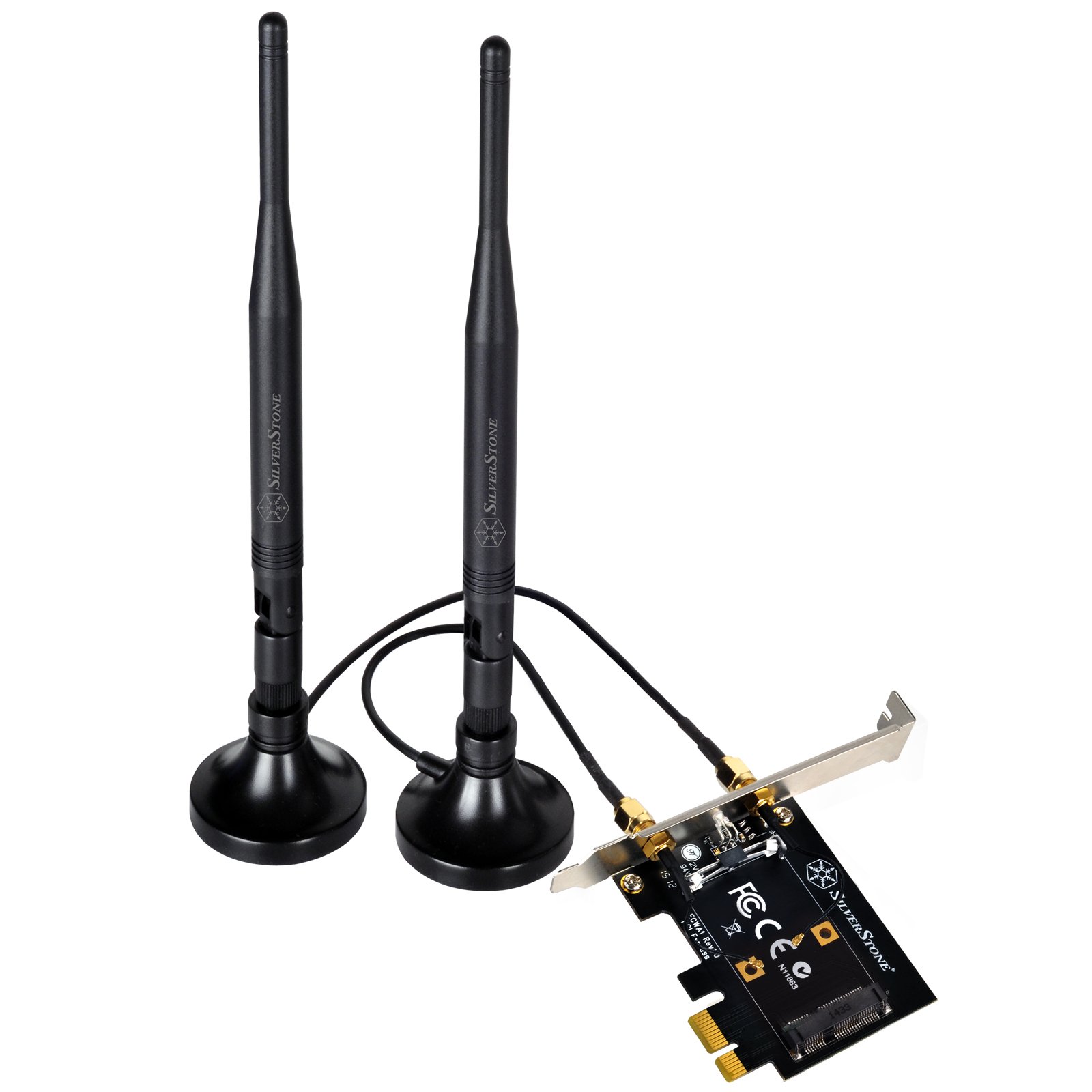 SilverStone Technology Mini PCI-E to PCI-E Adapter with Dual Band (24GHz/5GHz) MIMO Antenna (ECWA1)-image-20