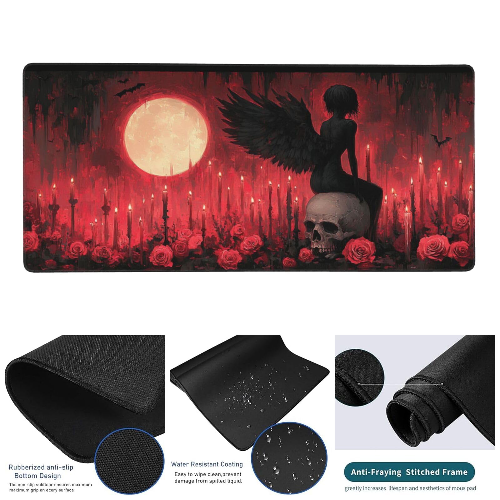 Rosa Alfombrilla de Ratón XXL 1200x600x3mm, Alfombrilla Raton Rosa de Superficie Especial, Alfombrilla Ratón Gaming XXL de Alta Precisión 120x60cm, Home Decor, Accesorios de Oficina, Regalo Mujer-z297