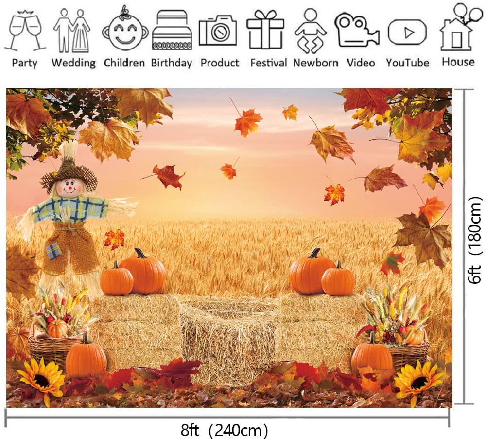 Livucee Fotohintergrund „Herbst Bauernhof“ (3x2,4 M) – Rustikale Erntedank-Deko Für Kinderparty, Fotokabine & Banner