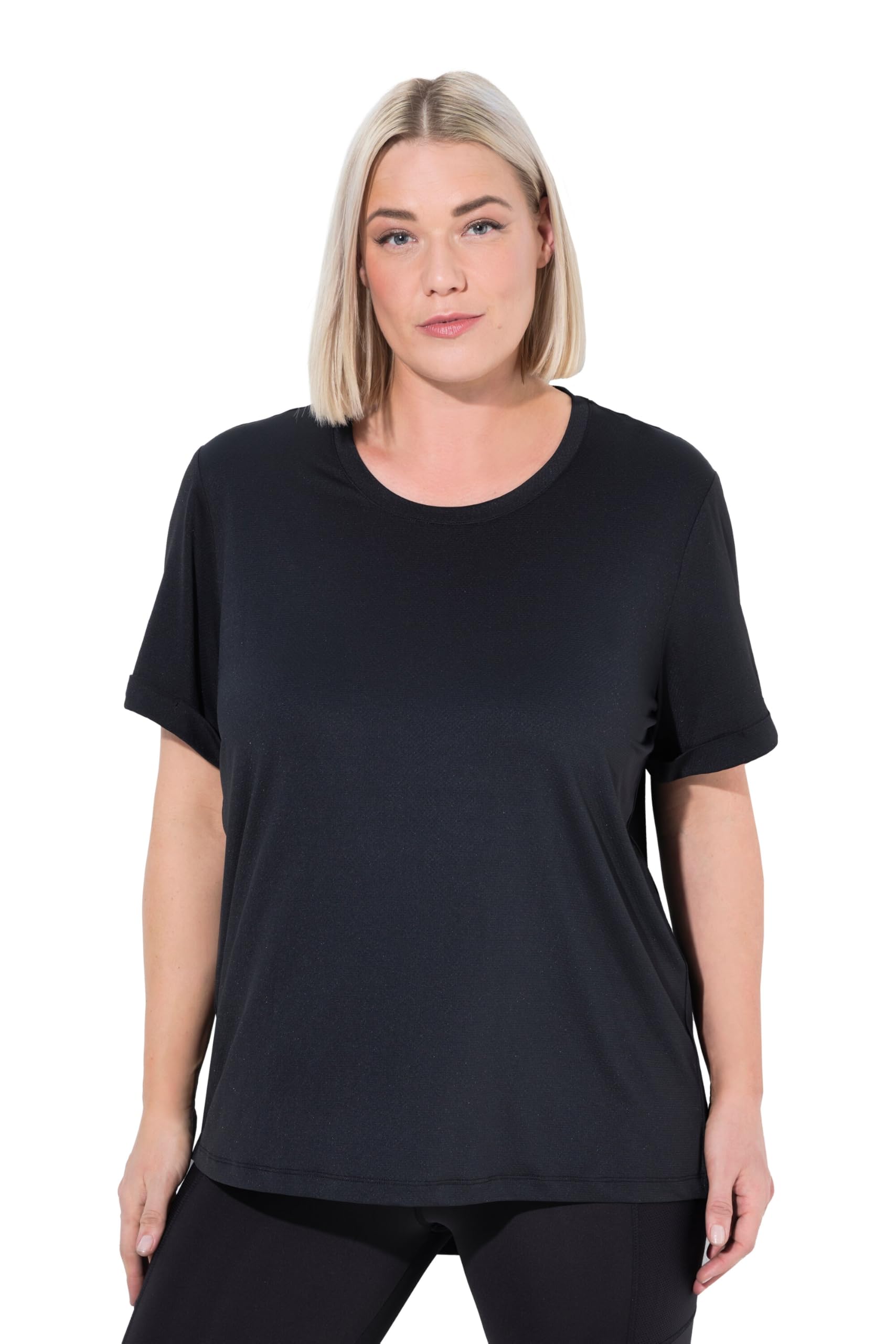 Ulla Popken Damen große Größen Übergrößen Plus Size Funktions-Shirt, Rundhals, Halbarm, recycelt 838712