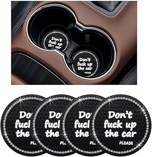 Miniatura 14 de Ziciner - 2 posavasos brillantes para auto, 2.75 pulgadas, antideslizante, inserción automática, tapete de cristal para mujeres y niñas, accesorio