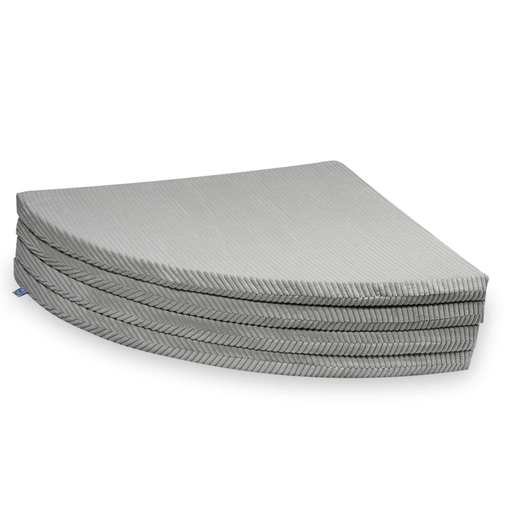 Mimii Baby Spielmatte 160 cm Rund Faltbar cord grau - Große Krabbelmatte aus Schaumstoff - Bodenmatte Kinderzimmer - Spielteppich Baby - Sicher & Waschbar