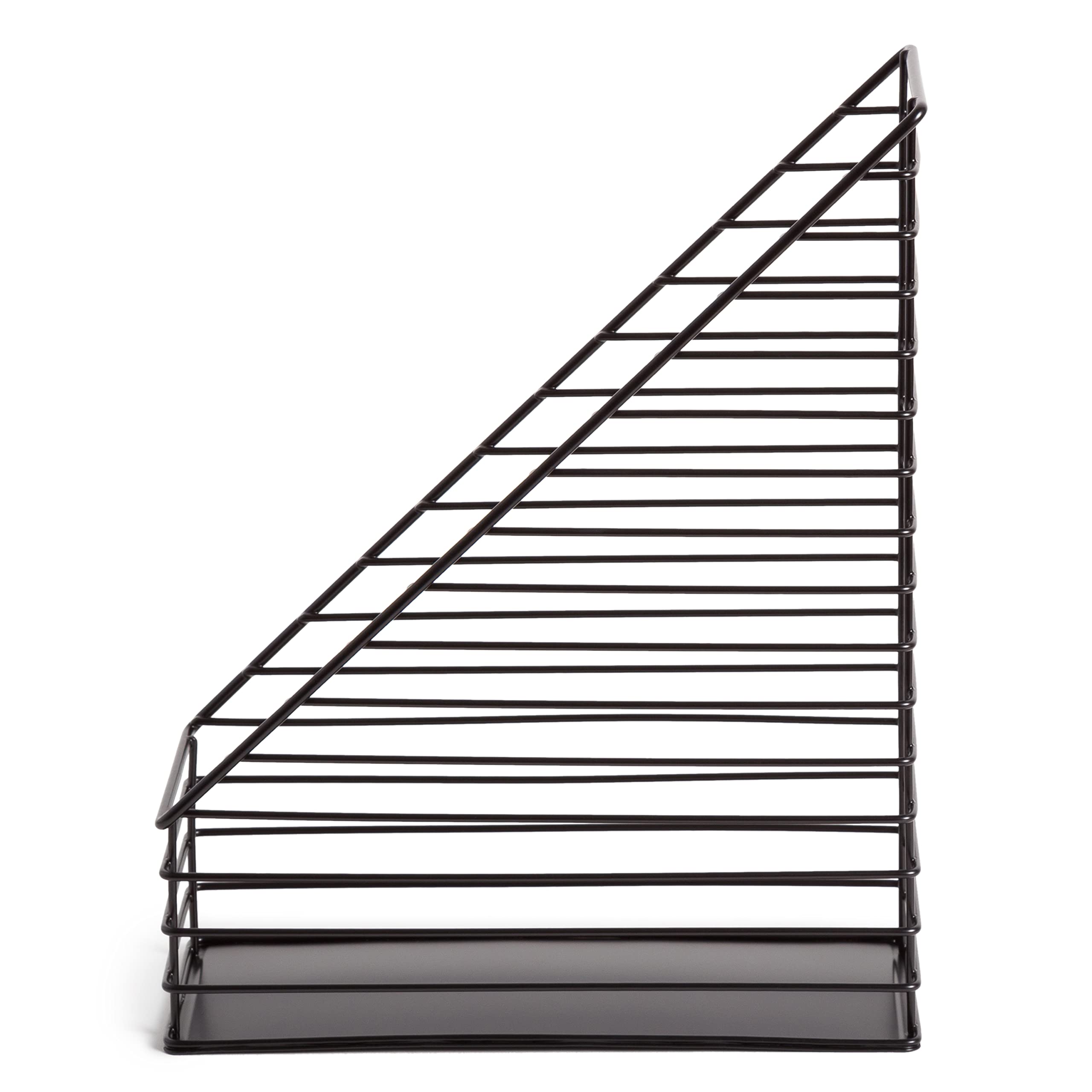 U BrandsVena Wire Magazine Holder, Office Supplies, Metal, Black, 1 Count