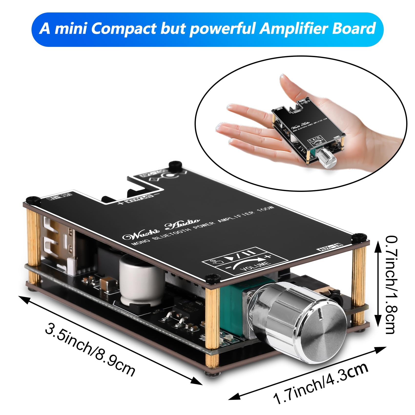 Fasizi Mini HIFI Power Versterker Board bluetooth 5.0 High Power 100 W 2.0 Dual-channel Stereo Sound Module