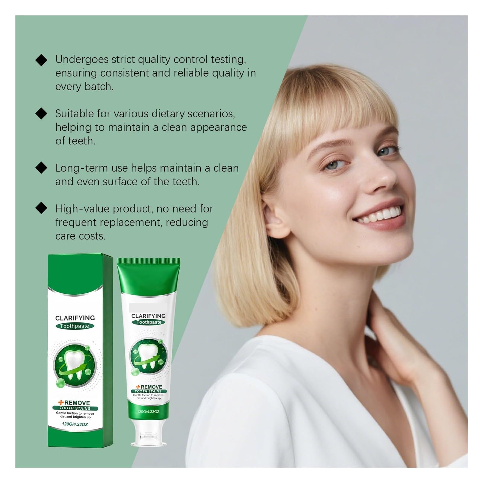Pasta de dientes for el cuidado las encías 120 g | Limpia suavemente la boca, protege la salud de las encías, mejora el brillo de los dientes y refresca el aliento(2pcs)