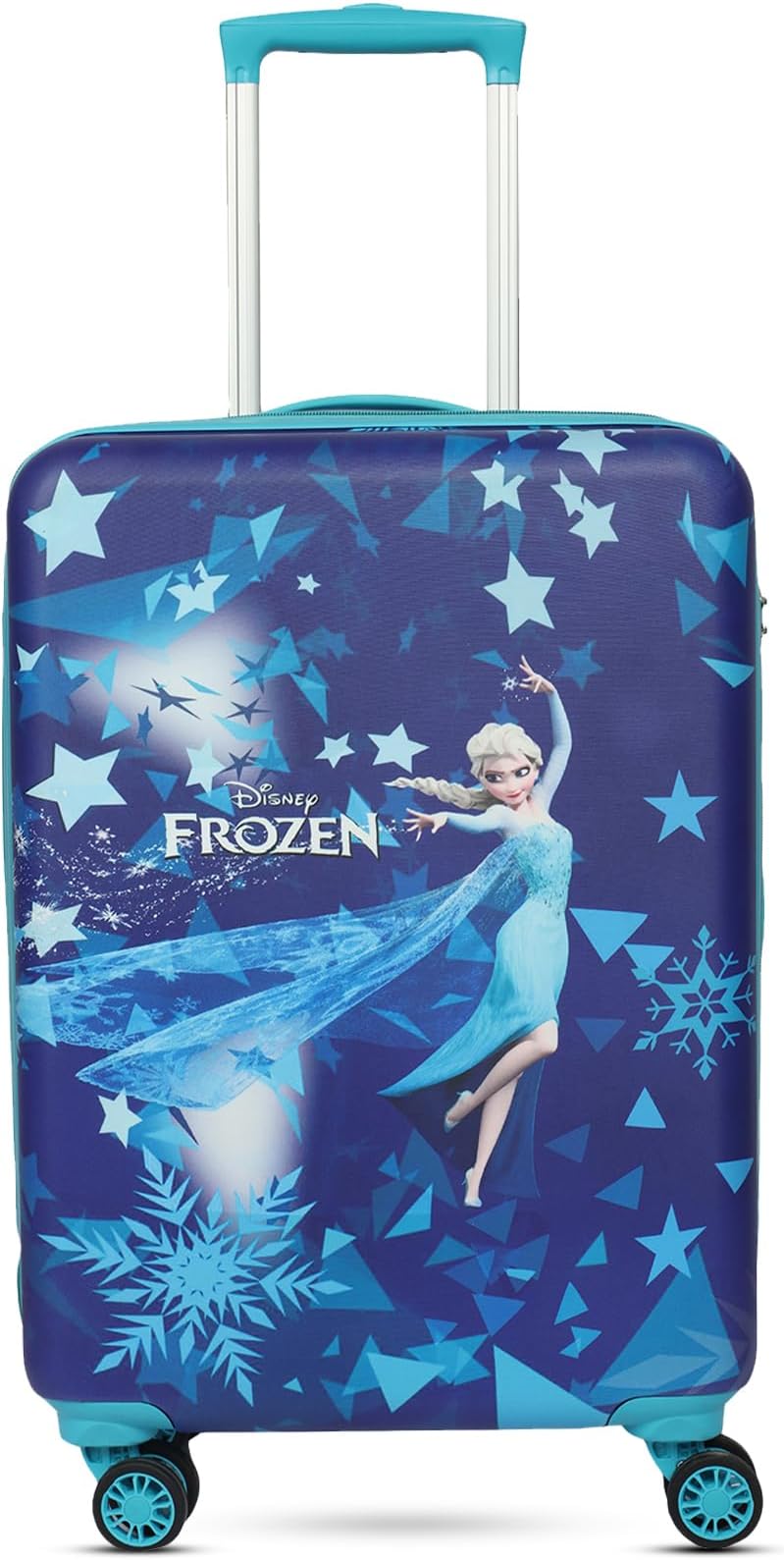 Disney Frozen Travelling Kids Trolley Bags for Girls | Kid Spinner Luggage/Suitcase with 4 Wheels | Polycarbonate Unique Bags For Cute Girls - (Red, Blue / 22-18 Inch)