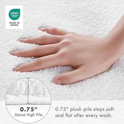 Miniatura 4 de MADISON PARK SIGNATURE - Alfombra de baño antideslizante de malvavisco, lujosa, absorbente, de secado rápido, diseño de spa, decoración de baño, 24