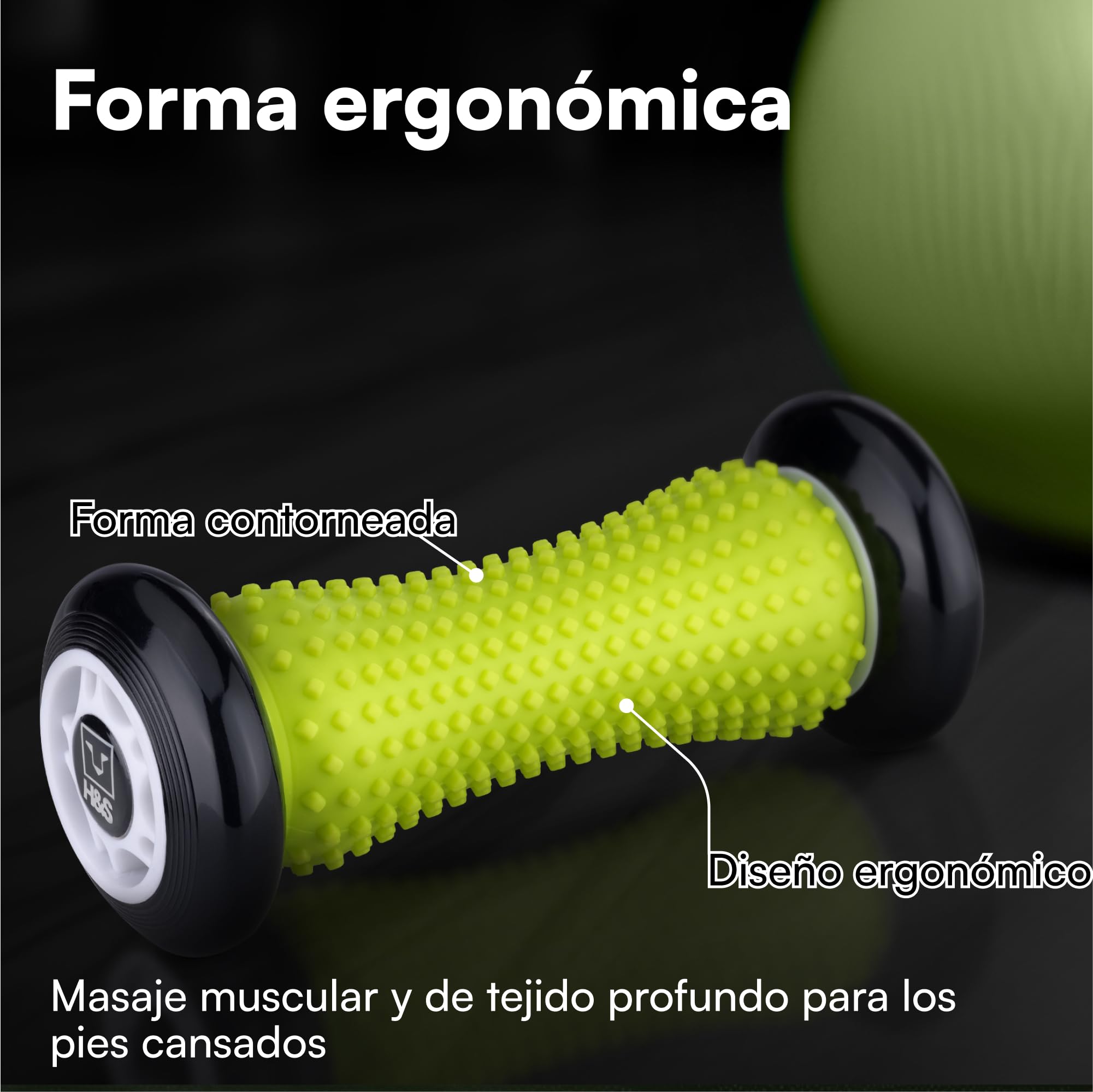 H&S Rodillo Fascitis Plantar y Dolor de Arco - Masajeador de Pies Contorneados - Alivia el Estrés - Rodillo Masaje Pies para Fascitis Plantar Hombre y Mujer