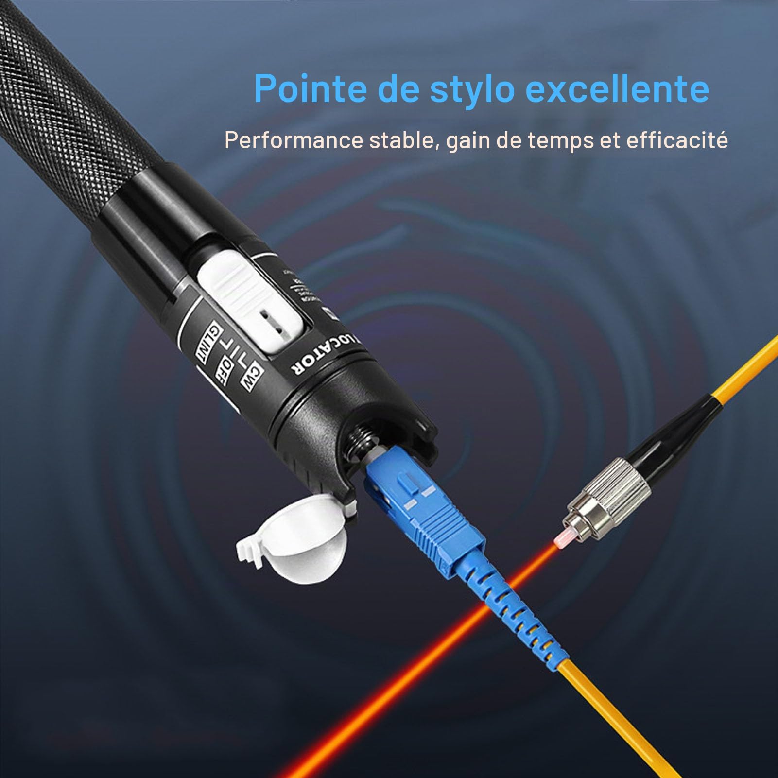 Kit de Localisation Visuelle des Défauts, Stylo de Test de Fibre Optique 80 Km avec Connecteur de Fibre Universel de 2,5 Mm, Testeur de Fibre Portable sans pour